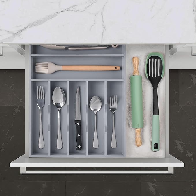 Kitchen Bamboo Silverware Organizer, Kitchen Drawer Organizer - Image 9