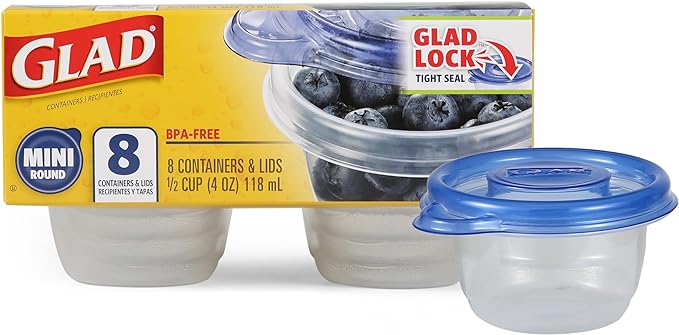 Glad GladWare Mini Round Food Storage Containers by GladTrashFoodStorage