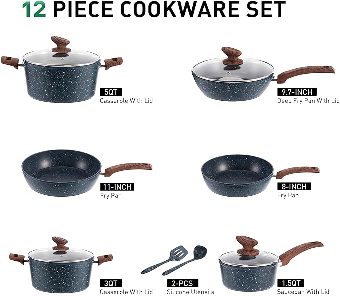 MAISON ARTS Pots and Pans Set Non Stick, Kitchen Cookware Sets Nonstick - Image 3
