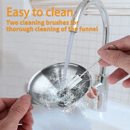 Metal Stainless Steel Funnel, Large Medium Small Funnel Set of 3, Food Grade - Image 4