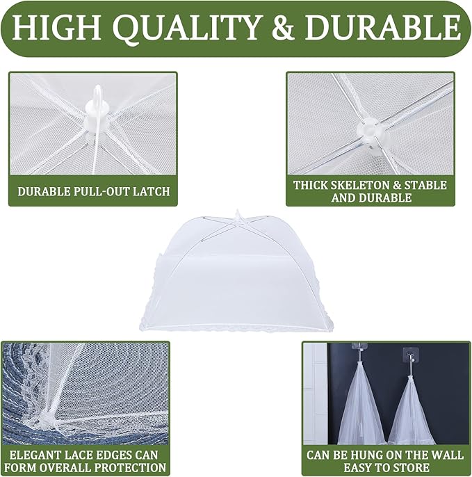 ZMCINER 7 Pack Food Covers for Outdoors Mesh Screen Include Food Tents 1 Extra - Image 5
