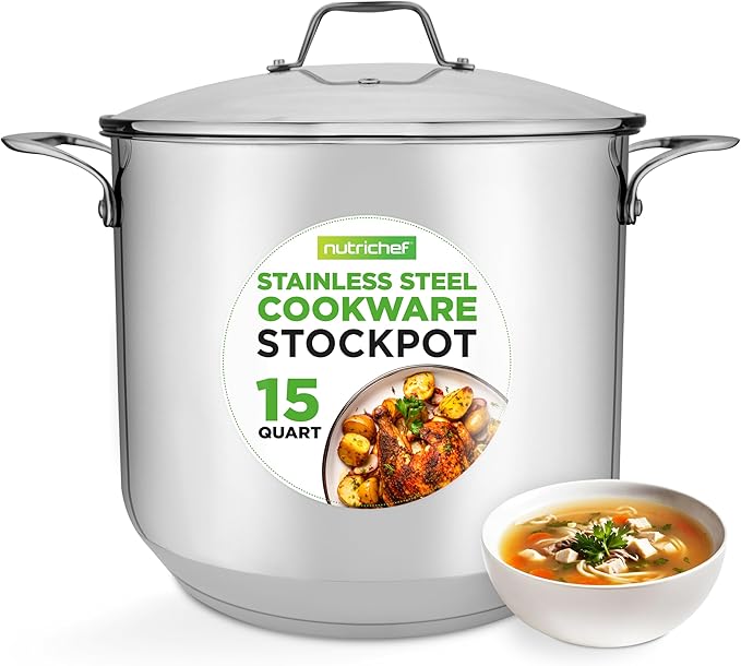 NutriChef 15-Quart Stainless Steel Stock Pot by NutriChef%E2%84%A2Kitchen