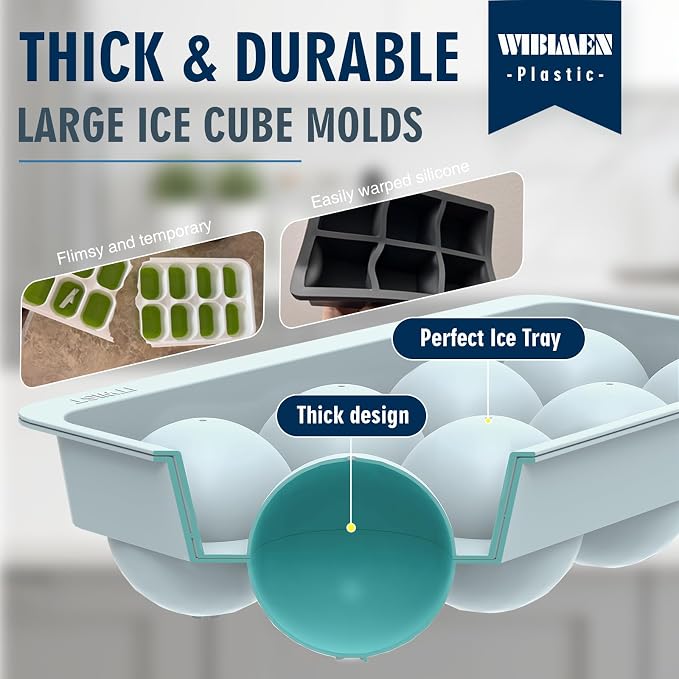 Large Ice Ball Maker Mold, 2.5" Round Ice Cube Mold - Image 6