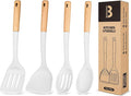 Silicone Cooking Utensils Set, Perfectly Angled by BADIANO