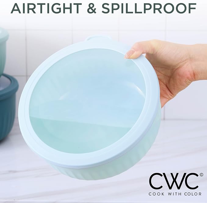 COOK WITH COLOR Prep Bowls with Lids- Wide and Deep Nesting Plastic Small - Image 6