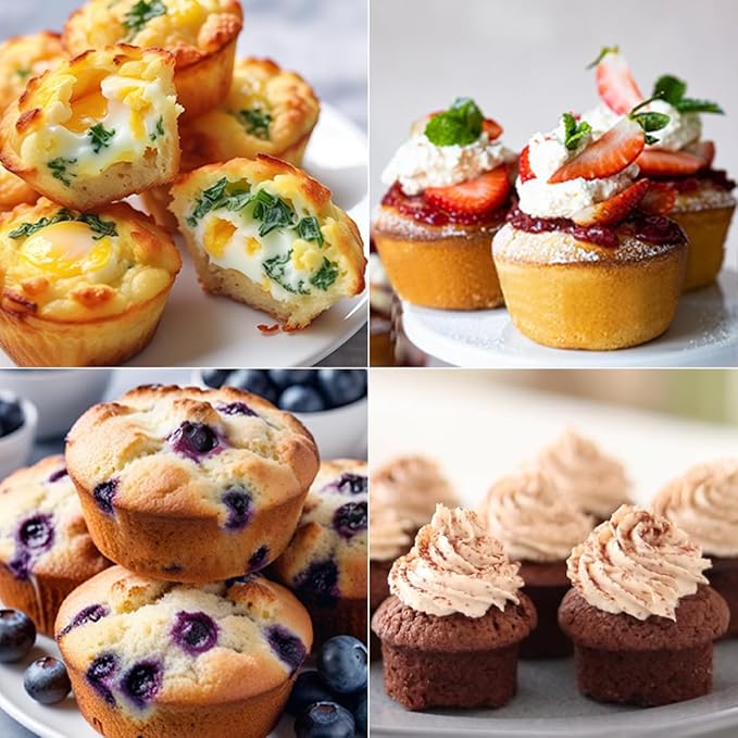 CAKETIME Silicone Muffin Pans for Baking, Metal Reinforced Frame Regular 12 - Image 7