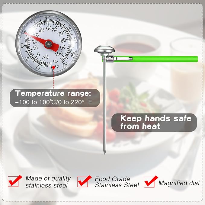 Xuhal 6 Pcs Stainless Steel Kitchen Thermometer - Image 3