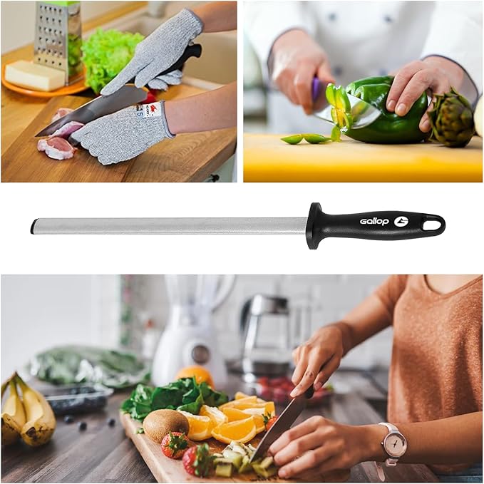 Diamond Honing Steel -12 In Knife Sharpener Rod, - Image 4