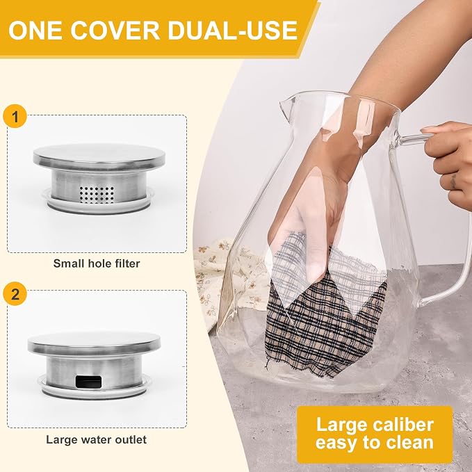 Glass Pitcher with Lid, 1 Gallon Glass Water Pitcher Hot/Cold Water Jug - Image 7