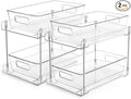 Vtopmart 2 Tier Bathroom Storage Organizer, 2 Pack Clear Under Sink Organizers by Vtopmart