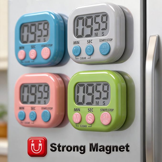 Antonki 4 Pack Digital Timer for Kids, Kitchen Timer for Cooking, Exercise - Image 4