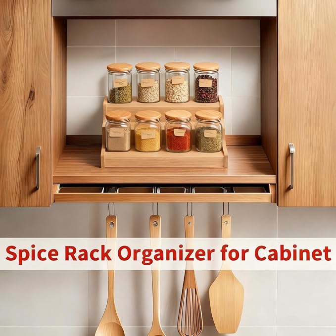 JinDoWin 2 Pack Cabinet Spice Rack Organizer - Image 3