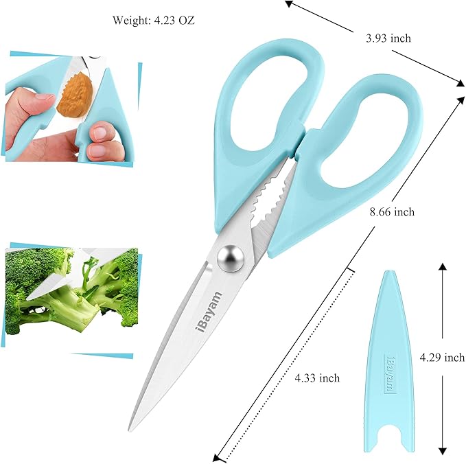 Kitchen Shears, iBayam Kitchen Scissors All Purpose Heavy Duty Meat Scissors - Image 3