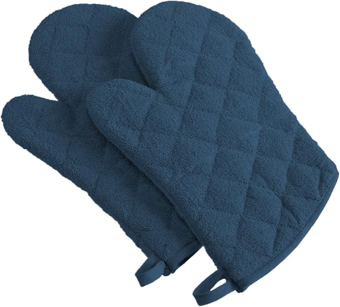 DII Basic Terry Collection 100% Cotton Quilted, Oven Mitt, 2 Piece by DII
