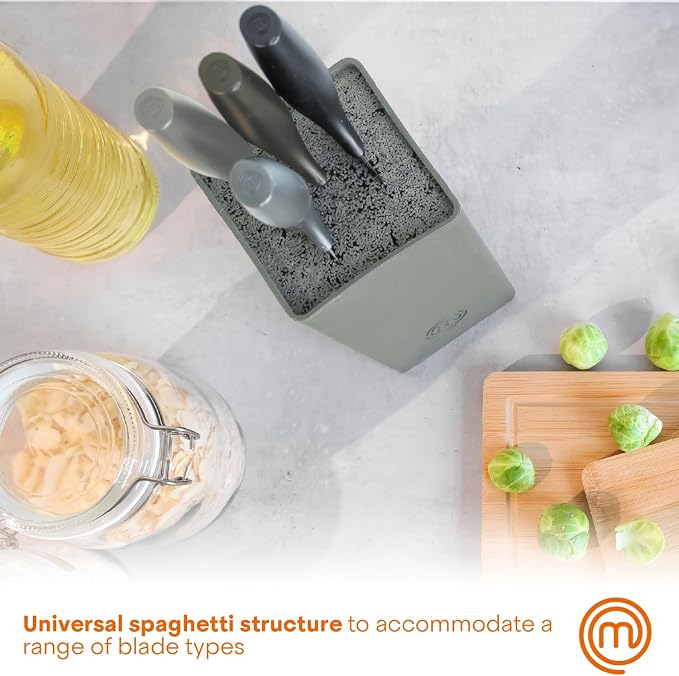 MasterChef Knife Block Set of 6 Kitchen Knives, Extra Sharp Stainless Steel - Image 4