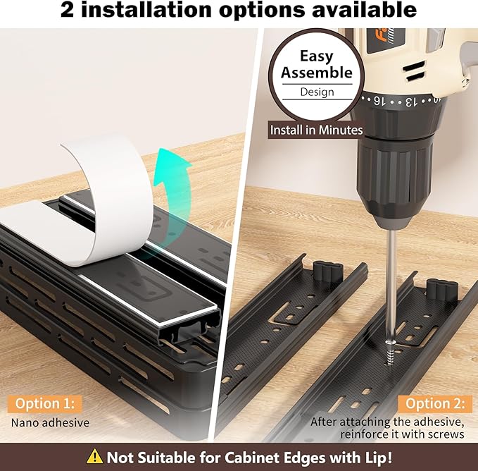 Pull Out Spice Rack Organizer for Cabinet, 2 Pack Widen Slide Out Spice Racks - Image 2
