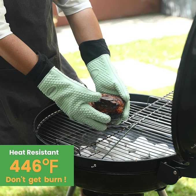 GEEKHOM BBQ Gloves Heat Resistant Oven Mitts - Image 4