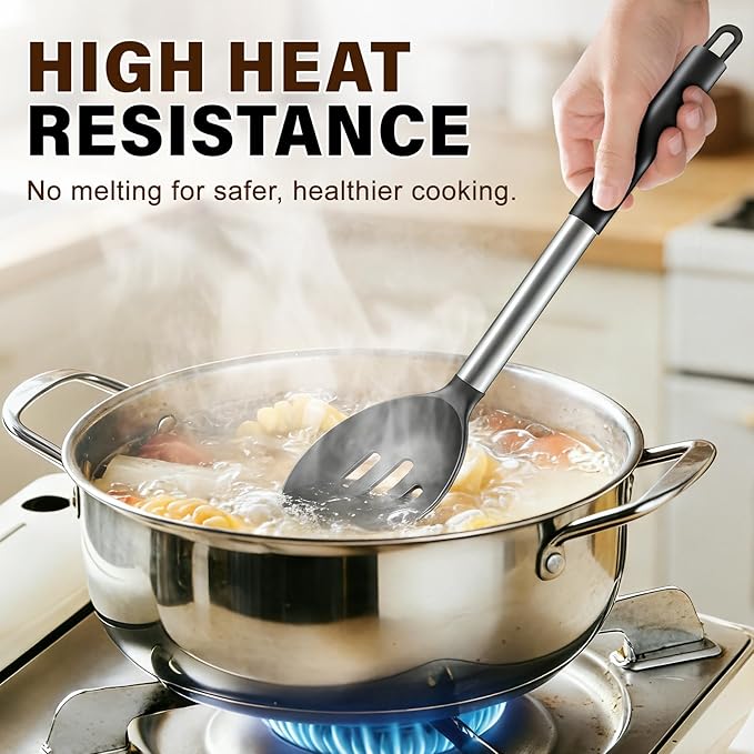 5Pcs Silicone Cooking Utensils Set, Heat Resistant Kitchen Tools Include - Image 5