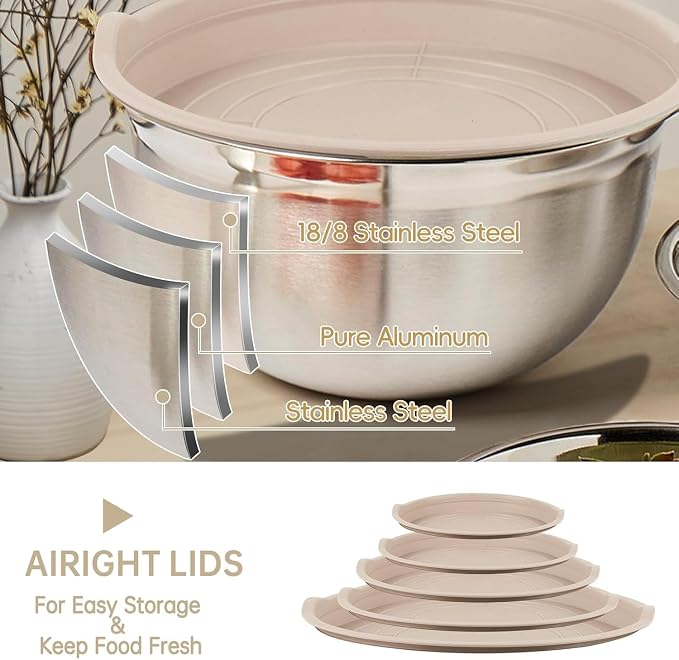 WEPSEN Mixing Bowls Set, Measuring Cups and Spoons - Image 6