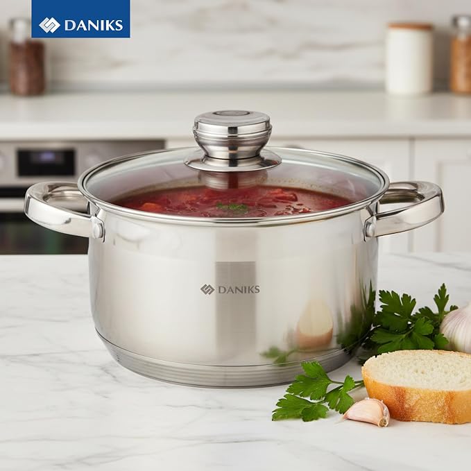 Daniks Standard 4 Quart Stainless Steel Stock Pot - Image 9