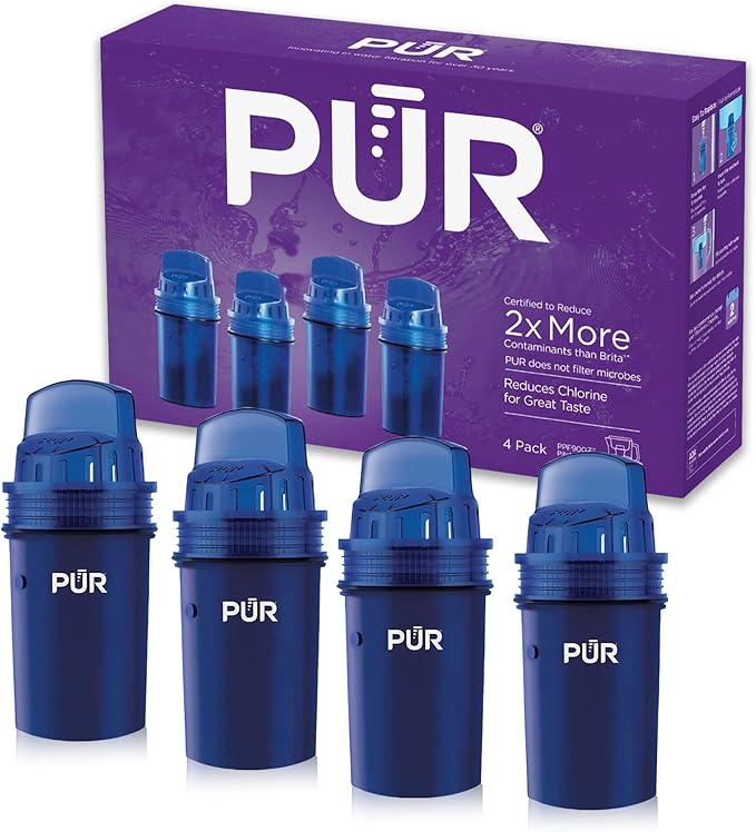 PUR Water Pitcher & Dispenser Replacement Filter 4-Pack, Genuine PUR Water by PUR