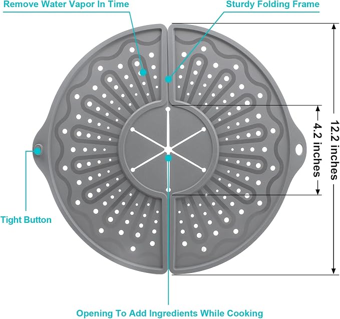 Silicone Splatter Screen For 10, 11 and 12 Inch Frying Pan, Foldable Splash - Image 2