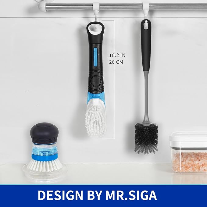 MR.SIGA Soap Dispensing Dish Brush, Kitchen Brush - Image 6