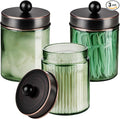 3 Pack Apothecary Jar Canisters Bathroom Vanity Organizer by Komashr