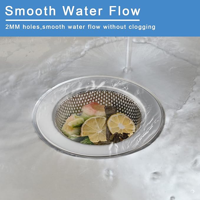 Honmein 2 Pcs Sink Strainer for Most Kitchen Sink Drain Basket, Upgraded - Image 6