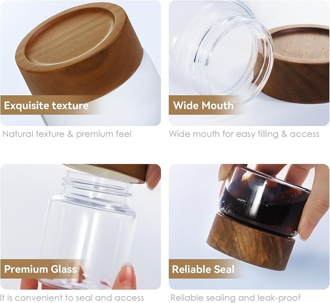 6-Pack 6 fl oz Stackable Airtight Glass Jars – Small Mason Jars designed - Image 8