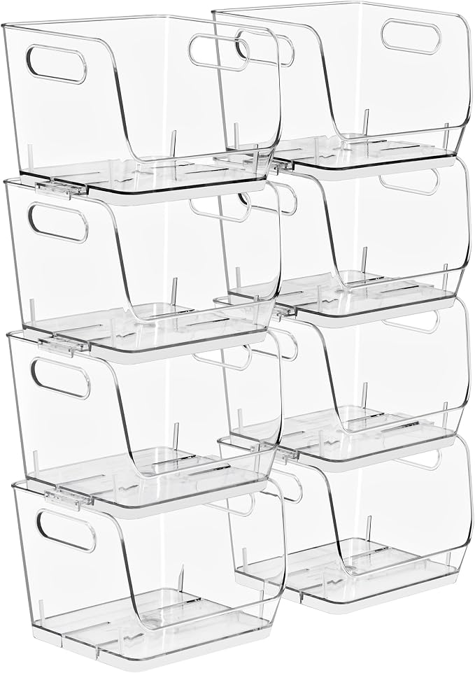 Sorbus Stackable Storage Bins Open Front, Pantry Bins by Sorbus