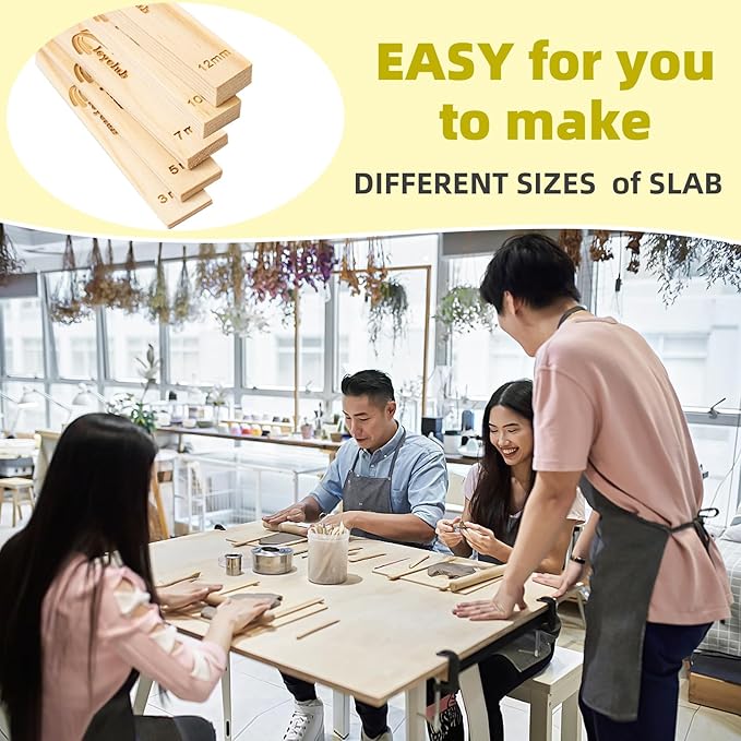 Pottery Rolling pin Guides, Clay Tools, 5-Size Mud Stick Guide - Image 6
