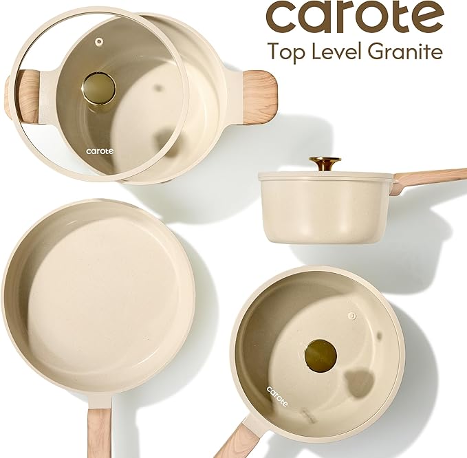 CAROTE 22Pcs Pots and Pans Set Non stick, Ceramic Cookware Set, Non-toxic - Image 7