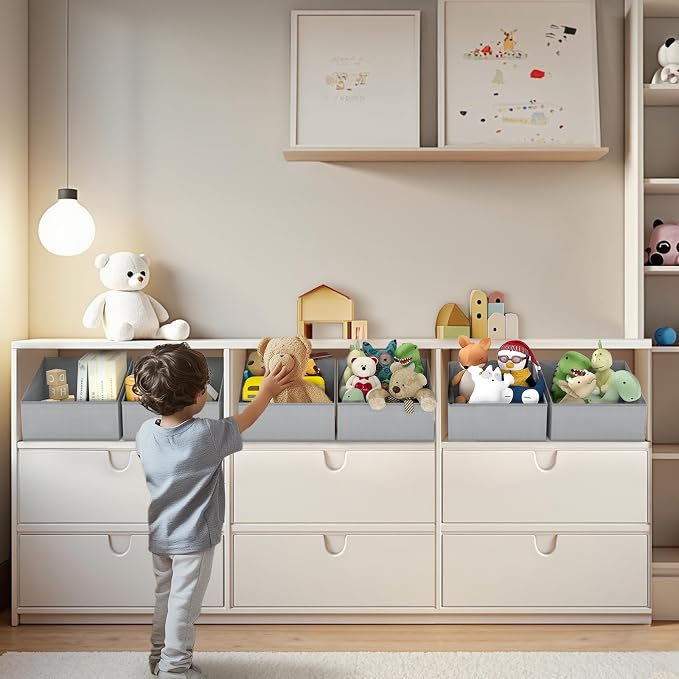 DIMJ Storage Bins for Closet, Trapezoid Storage Bins - Image 3
