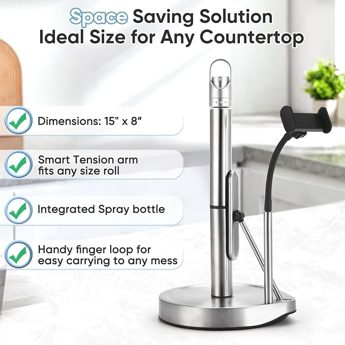 Paper Towel Holder with Spray Bottle - Image 5