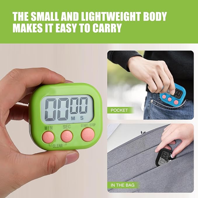6 Pack Multi-Function Electronic Timer, Colorful Kitchen Timers Digital Magnetic - Image 4