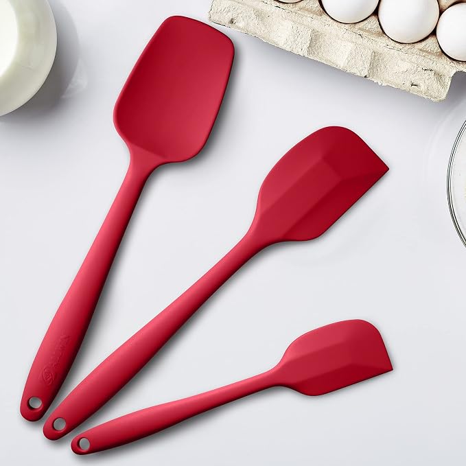 Silicone Spatula 3‑Piece Set Heat Resistant 600°F Non‑Stick Rubber Spatulas - Image 4
