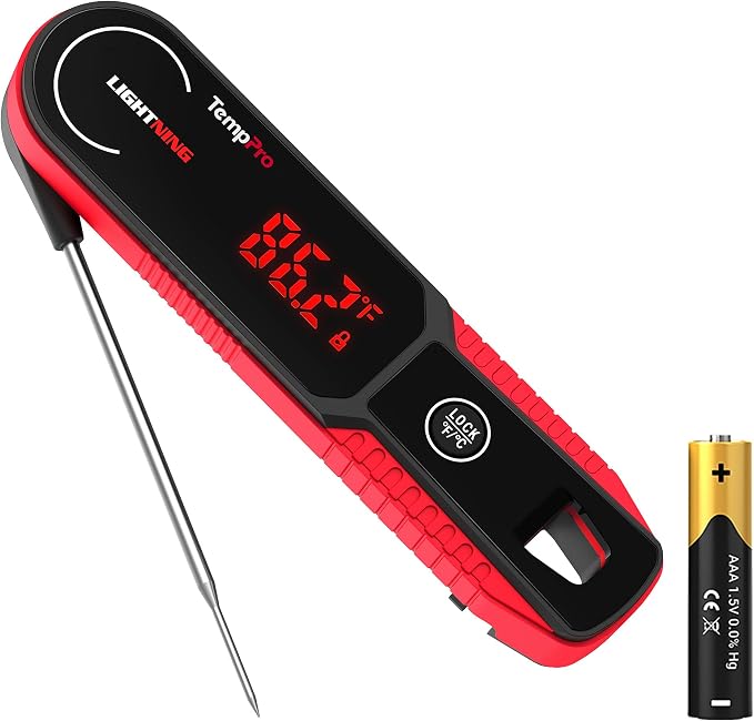 TempPro Lightning 1-Sec Instant Read Meat Thermometer, Kitchen Food Thermometer by TempPro