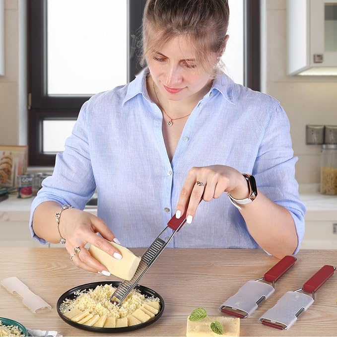 Cambom Cheese Grater Citrus Zester Lemon Zester Pack of 3-304 Stainless Steel - Image 6