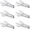 6 Pack Buffet Tongs, Stainless Steel Serving Tongs Serving Utensils 7Inch by Must-havesForYourKitchen