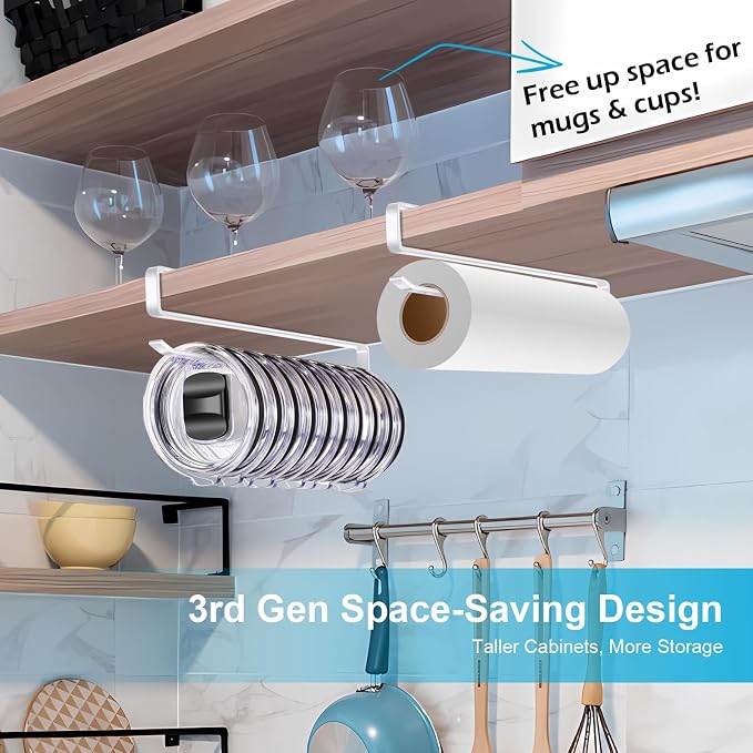 2pack Tumbler Lid Organizer for Corner Cabinets, Space-Saving Cup Holder - Image 3