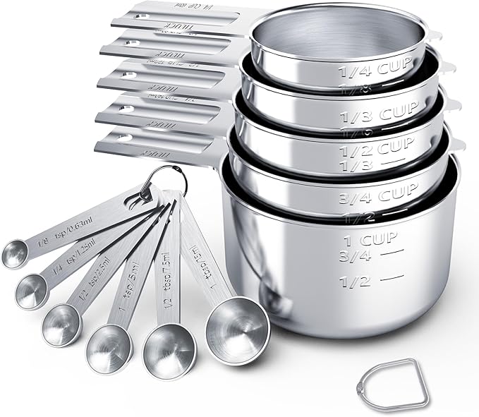 TILUCK Stainless Steel Measuring Cups & Spoons Set, Cups and Spoons, Kitchen by TILUCKBringsGoodLuck
