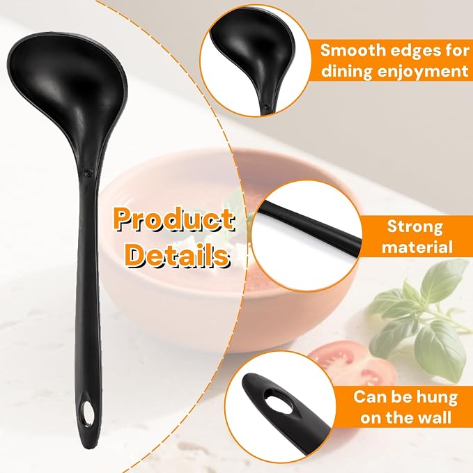 40 Pack Plastic Ladle Spoons, 1.5 Oz Solid Durable Disposable Serving Spoons - Image 3