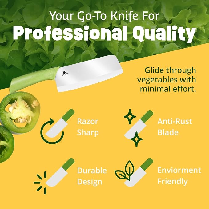 Durable Ceramic Knife for Chopping Vegetables & Fruits, 6” Non-Reactive and - Image 4