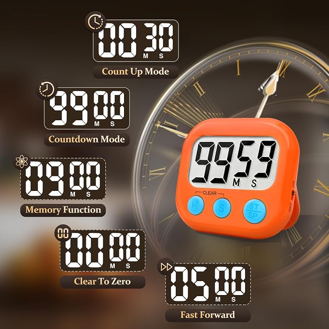 6 Pack Digital Kitchen Timer Small Classroom Timers - Image 7