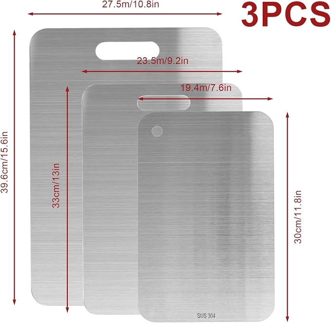 3pcs Stainless Steel Cutting Board Cutting Boards - Image 4