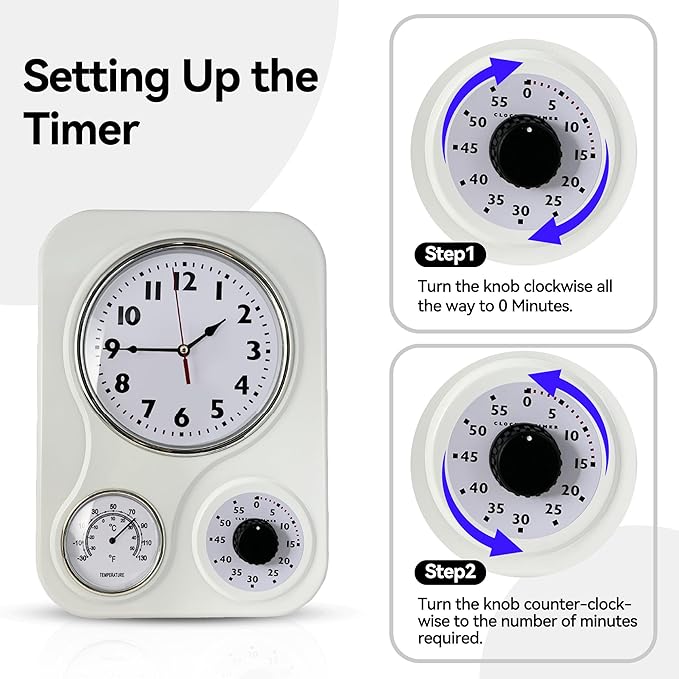 Lily's Home - 9.5 Inch x 12.5 Inch - Retro Kitchen Wall Clock, Vintage Wall - Image 7