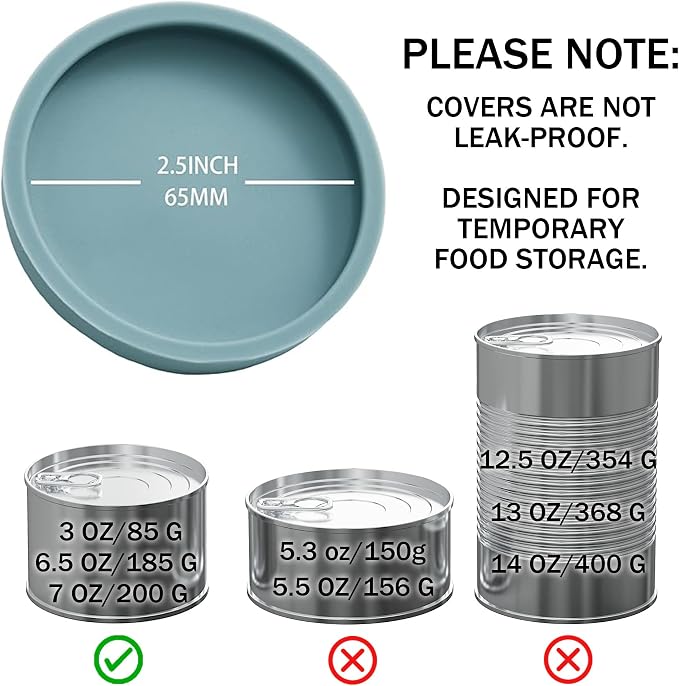 OHMO 2 Pack Cat Food Can Lids, Small Size Silicone Pet Food Can Lids Covers - Image 2
