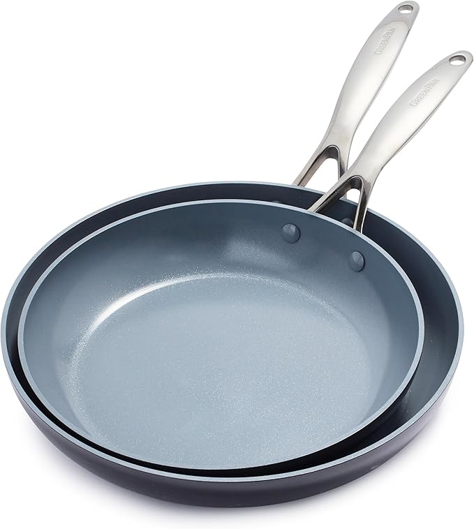 GreenPan Valencia Pro Hard Anodized Healthy Ceramic Nonstick 10" and 12" Frying by GreenPan