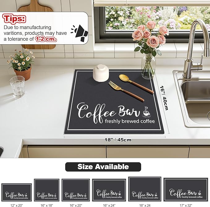 Findosom Dish Drying Mat, Cuttable Drying Mat - Image 2